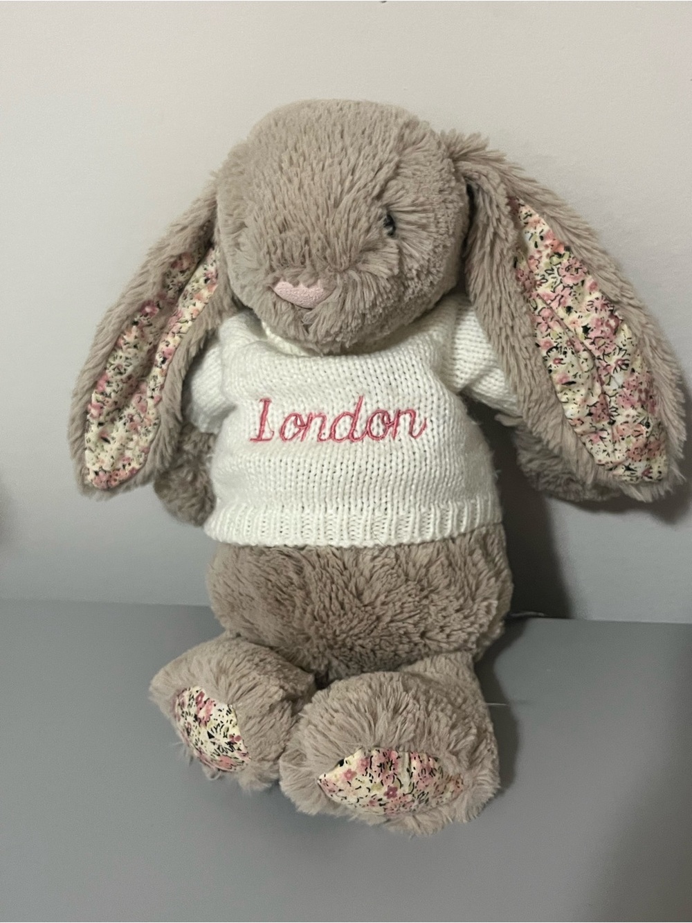 Original Jellycat Blossom Bea Beige Bunny w/ Jumper “London”